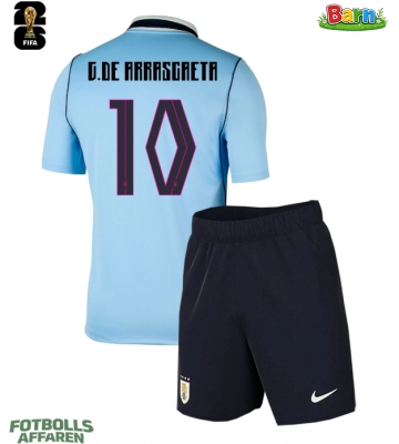 Uruguay Giorgian de Arrascaeta #10 Hemmaställ Barn VM 2026 Kortärmad (+ Korta byxor)